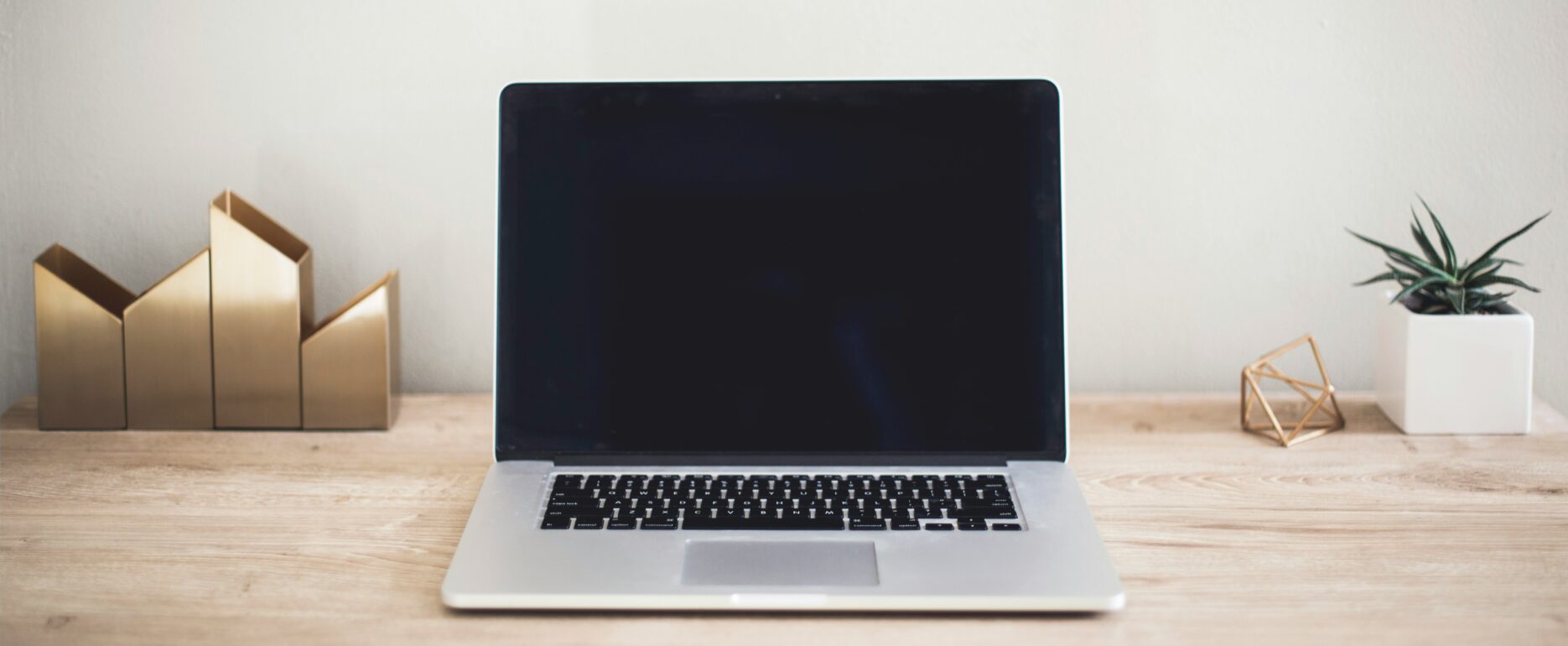 laptop with a blank screen